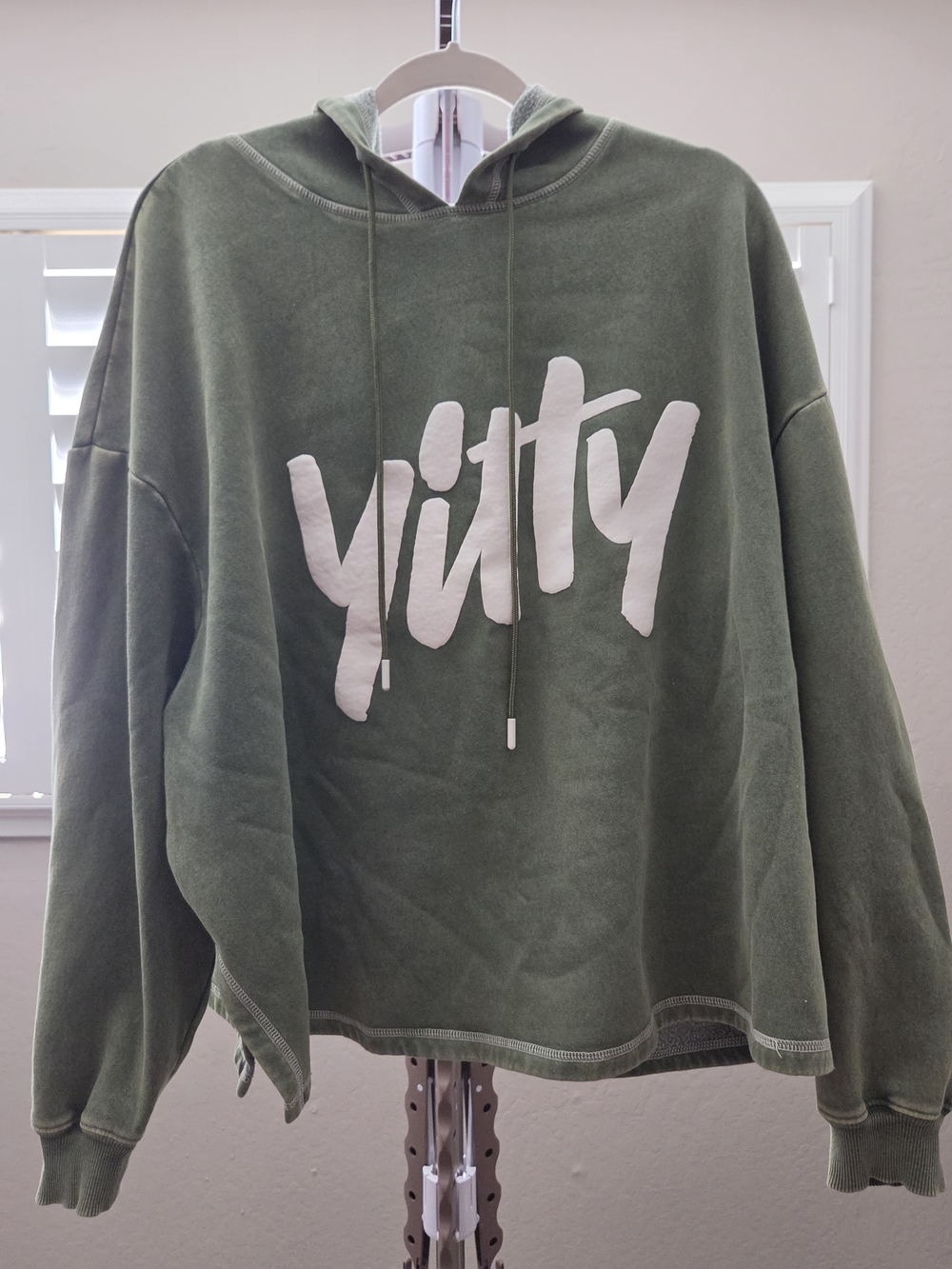YITTY Olive Green Hoodie with White Logo